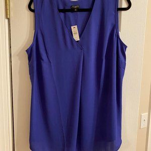 NWT - Plus , sleeveless, v-neck blouse, bold blue